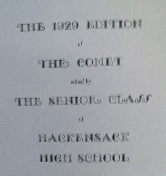 1929 HHS Yearbook Inside Cover